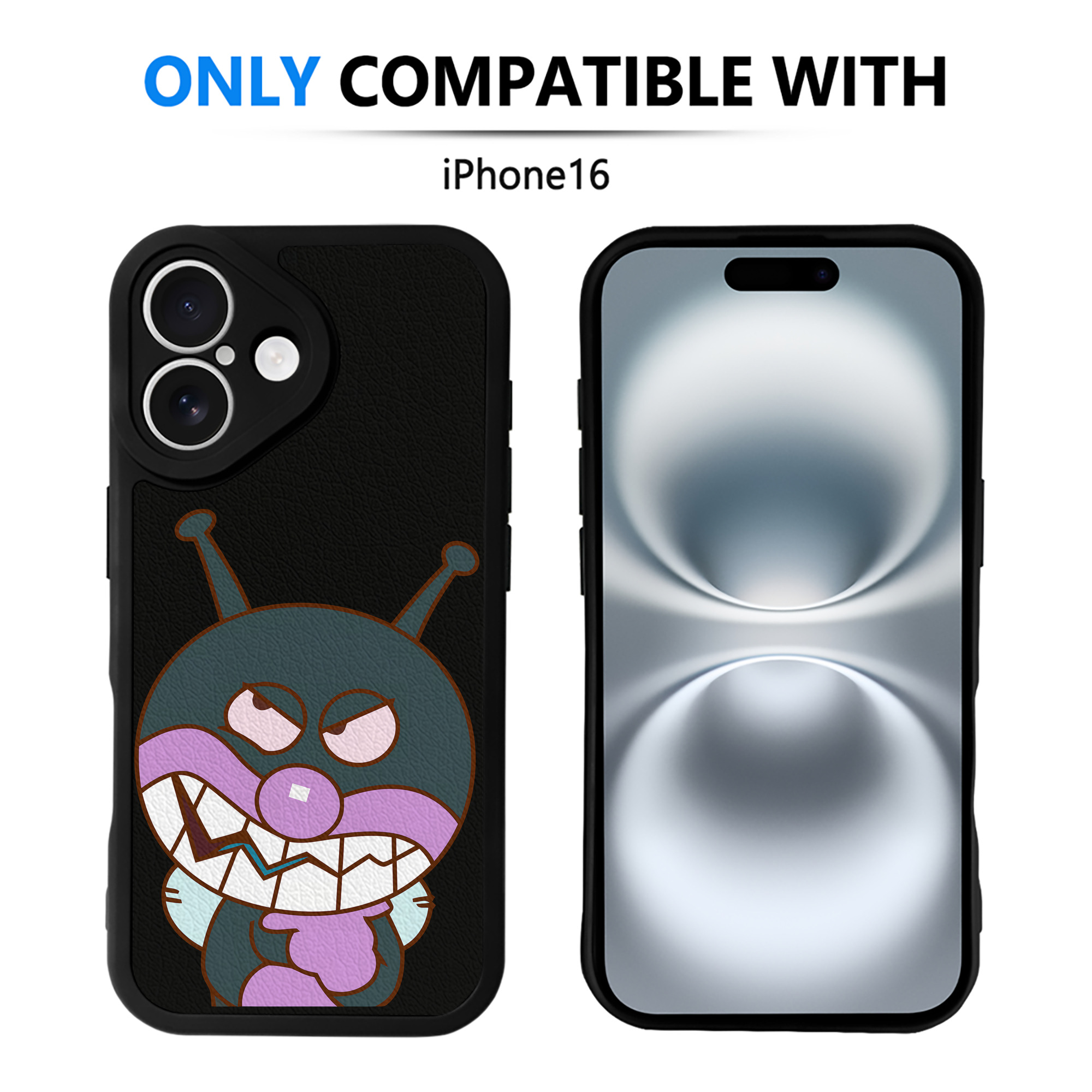 （画像用） アンパンマン Anpanman 【iPhone 16シリーズ対応】シリコンスマホケース（レザー調） 材質：シリコン